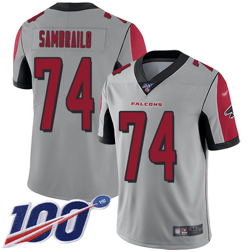 Atlanta Falcons Limited Silver Men Ty Sambrailo Jersey NFL Football #74 100th Season Inverted Legend